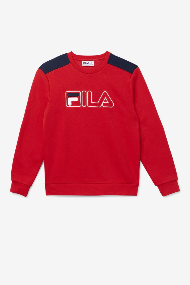 Fila Sweatshirt Mens Red - Basil 2 Crew - Philippines 9850261-YA